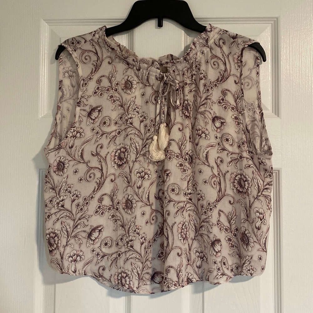 White Floral Blouse